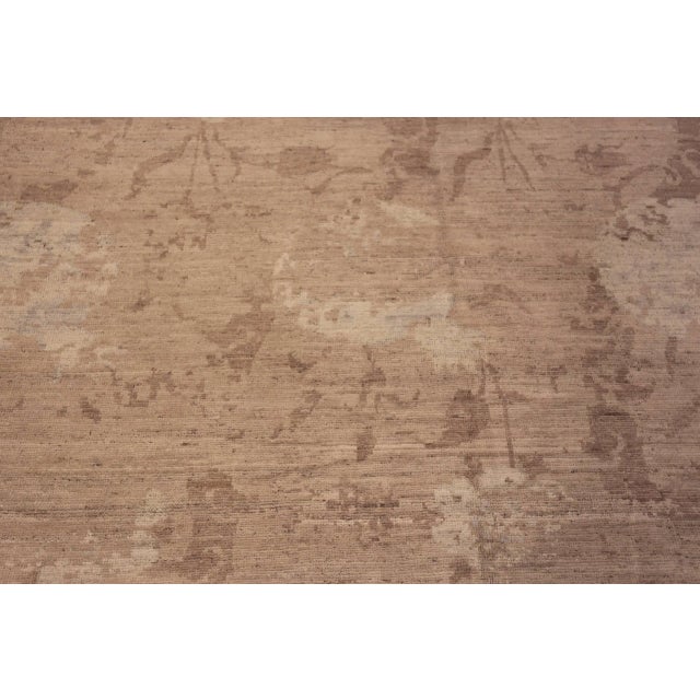 Decorative Handmade Modern Neutral Brown Pomegranate Design Wool Area Rug, Country of origin: Central Asia, Circa date:...