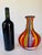 Late 20th Century Badash Hand Blown Art Glass Rainbow Stripe Vase Black Rim 9" Colorful For Sale - Image 10 of 10