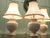 Vintage Ceramic Table Lamps with Linen Shades, 1970, Set of 4 For Sale - Image 4 of 8