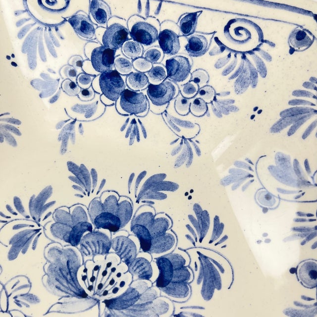 Blue Shallow Delftware Dish attributed to Royal Delft, 1920s For Sale - Image 8 of 9