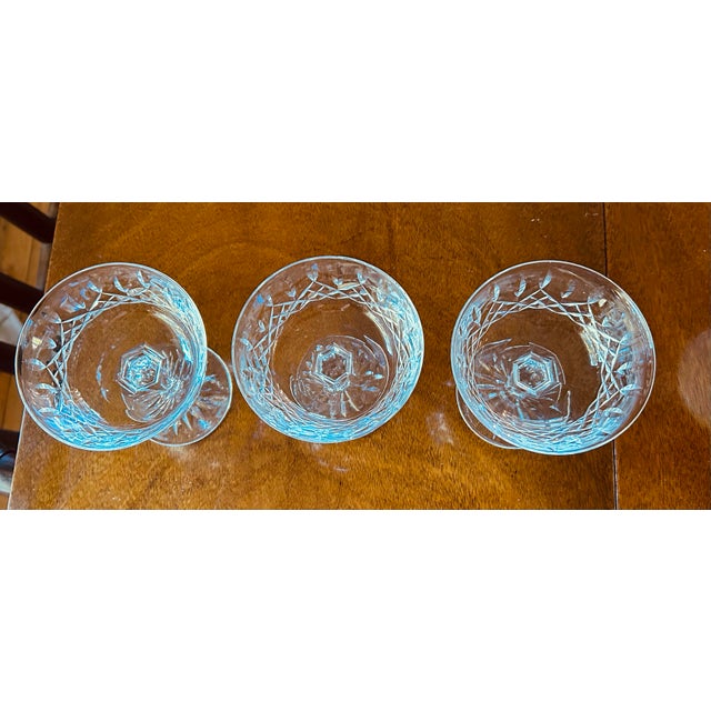 Set of 3 Waterford Crystal Lismore pattern Champaign or sherbet coups from 1970's. Made in Ireland. No chips. Acid etched...