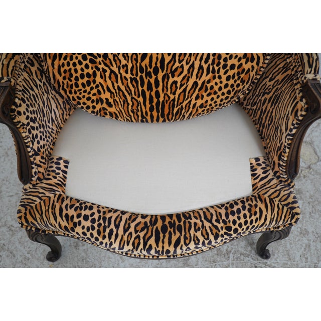 Pair of Cheetah Print Louis XVI Style Bergere Chairs For Sale - Image 18 of 18
