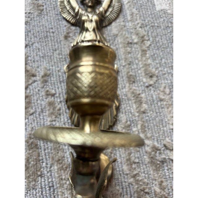 French Brass Angel Sconces, a 19th Century Pair For Sale - Image 13 of 15