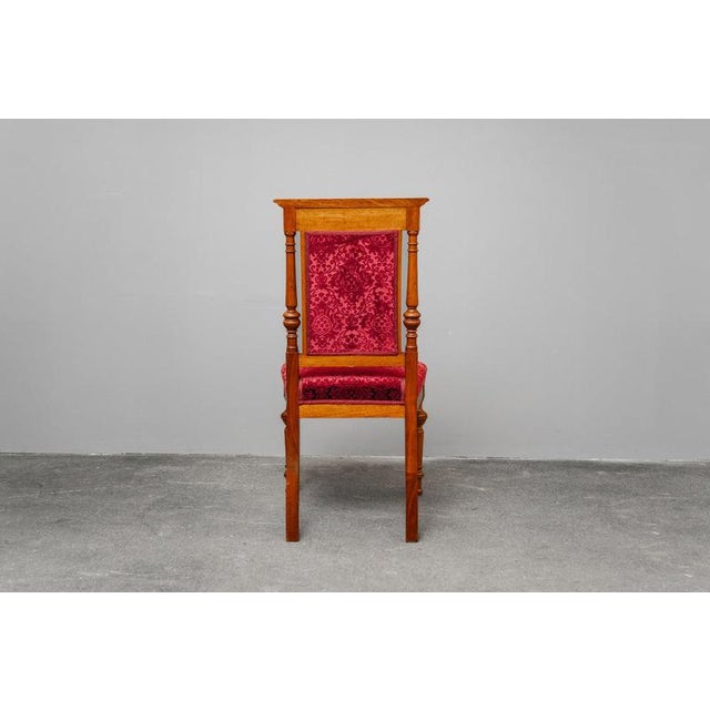 Textile Red Chairs, Set of 4 For Sale - Image 7 of 18