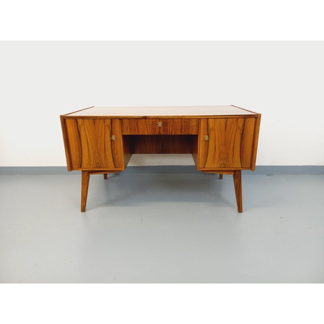 Vintage Scandinavian Double-Sided Executive Desk in Teak, 1960s For Sale - Image 14 of 18