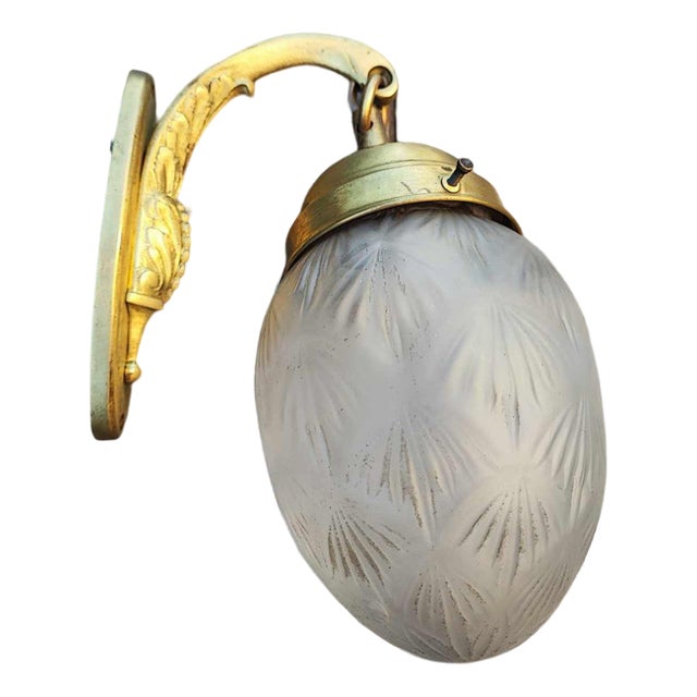 Art Nouveau Brass Wall Lamp, 1890s For Sale