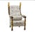 Huge Palace Throne Arm Chair W Carved Swan Head Finials on Block & Ball Arm Rests & Leg.