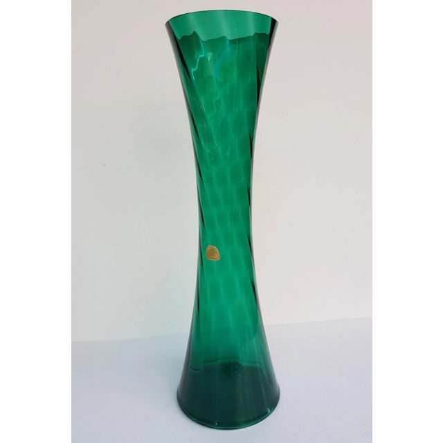 Deep Green Vase with Serrated Edge by Alfred Taube for Füge & Taube, 1960s For Sale - Image 6 of 6
