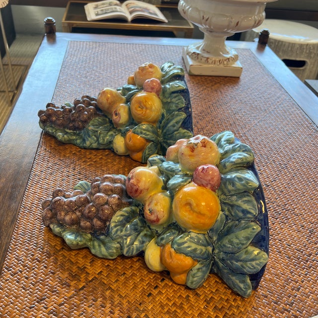 Late 19th Century Italian Majolica Fruit Wall Brackets - A Pair For Sale - Image 12 of 12