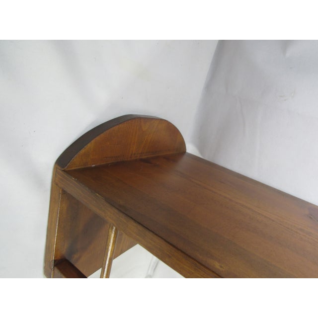 Mid-Century Modern Vintage 24" Wood Doll Cradle Bed Hand Crafted For Sale - Image 3 of 9