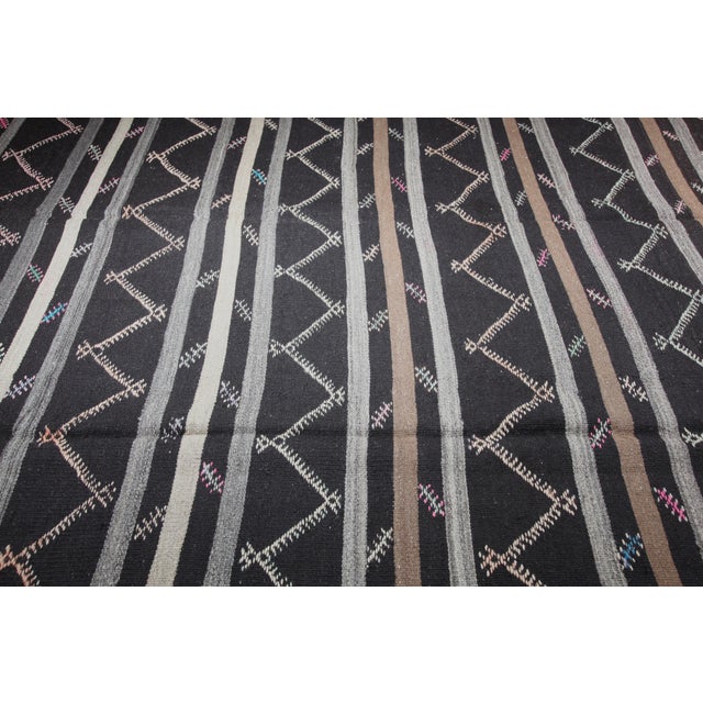 Art Deco Handwoven Vintage Floor Kilim Rug -11' 6'' X 7' 5'' Feet For Sale - Image 3 of 13