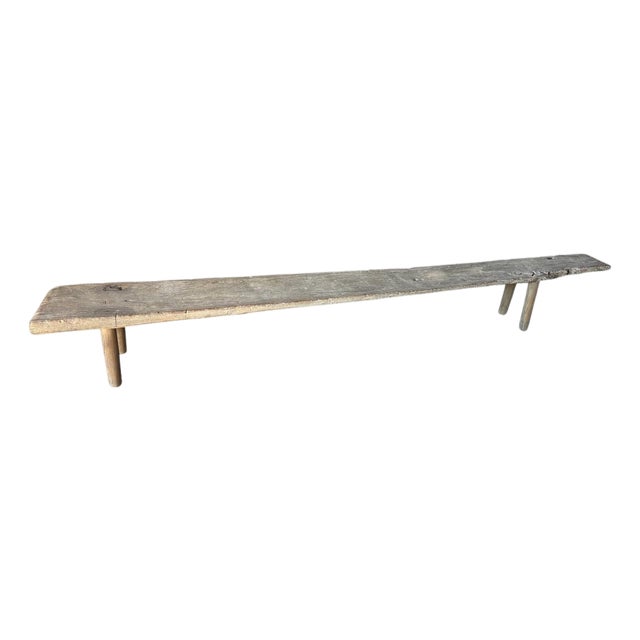 Andrianna Shamaris Impressive Wabi Sabi Long Teak Wood Bench For Sale