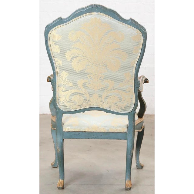 20th-C. French Louis XV Style Hand Painted Bergere Chair Att. Hendrix Allardyce For Sale In Atlanta - Image 6 of 8
