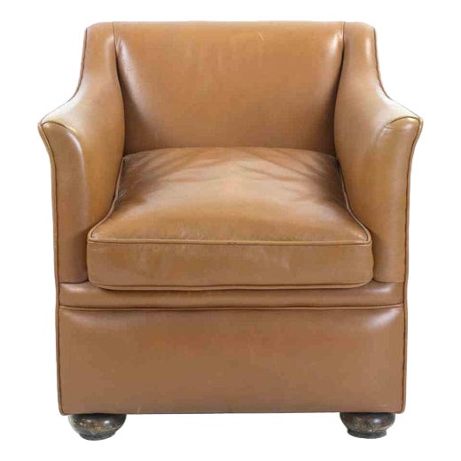Vintage Leather Armchair, Mid-20th Century For Sale