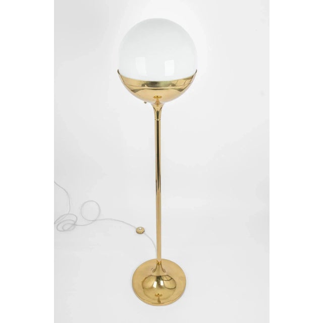 Metal Mid-Century Brass Globe Floor Lamp attributed to U.W for Art & Craft, Germany, 1960s For Sale - Image 7 of 10
