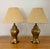 Pair of vintage brass urn table lamps, with a twist! After Ethan Allen. Lampshades not included to reduce shipping costs....