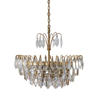 Large Crystal Glass Ceiling Lamp from Palwa For Sale
