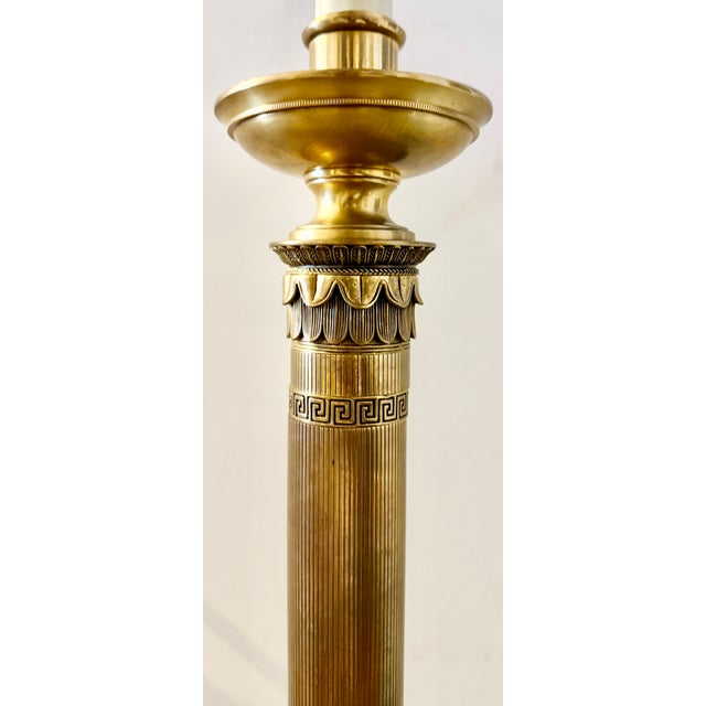 1960s Solid Brass Neoclassical Floor Lamp From 60's For Sale - Image 5 of 11