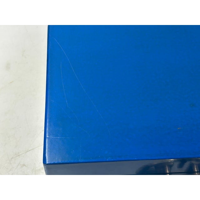 Medium Oriental Round Hardware Bright Blue Rectangular Container Box For Sale In San Francisco - Image 6 of 6