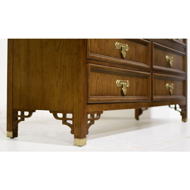Mid Century Chinoiserie Triple Dresser by Dixie Furniture For Sale - Image 12 of 16