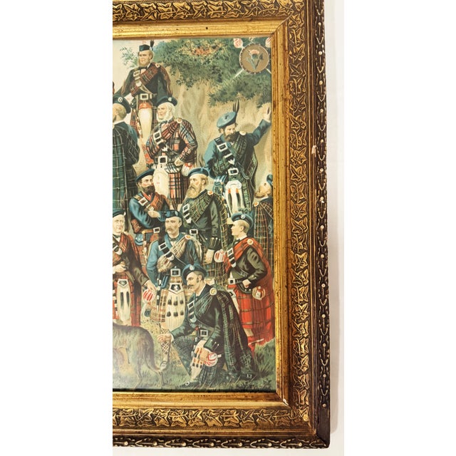 Antique Framed Scottish Print of Clan Chiefs and Tartans For Sale - Image 10 of 11