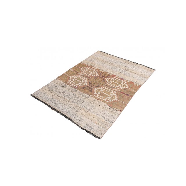 Mid-Century Modern Turkish Vintage Decorative Kilim Rug - 3`5″ X 5`1″ For Sale - Image 3 of 6