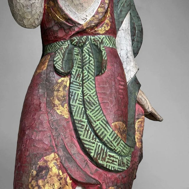 Brown Vintage Exotic Wooden Figure, 1950s For Sale - Image 8 of 18