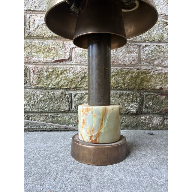 Vintage Brass and Marble Table Lamp For Sale - Image 4 of 12