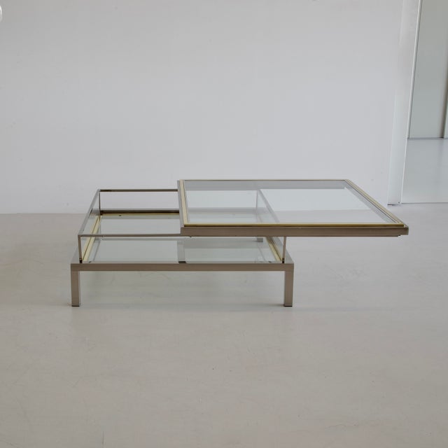 Mid-Century Modern Coffee Table with Sliding Top from Belgo Chrom, 1970s For Sale - Image 3 of 6