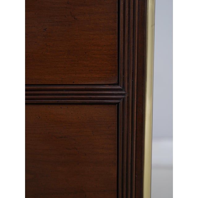 Baker 3 Drawer Cherry Oriental Campaign Style Chest For Sale - Image 14 of 17