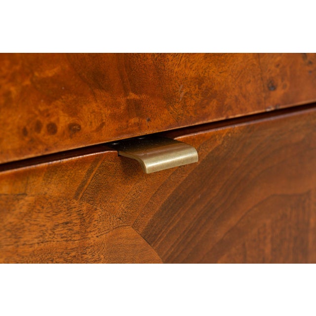 Tomlinson Burl Walnut Credenza or Sideboard, Brass Trim, North Carolina, 1960s For Sale - Image 10 of 12