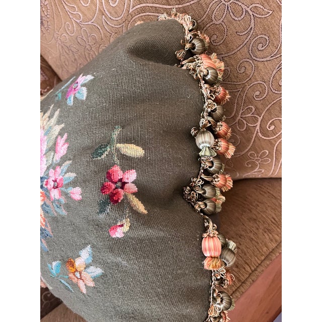 French A Sublime Pillow With Aubusson Tapestry For Sale - Image 3 of 4