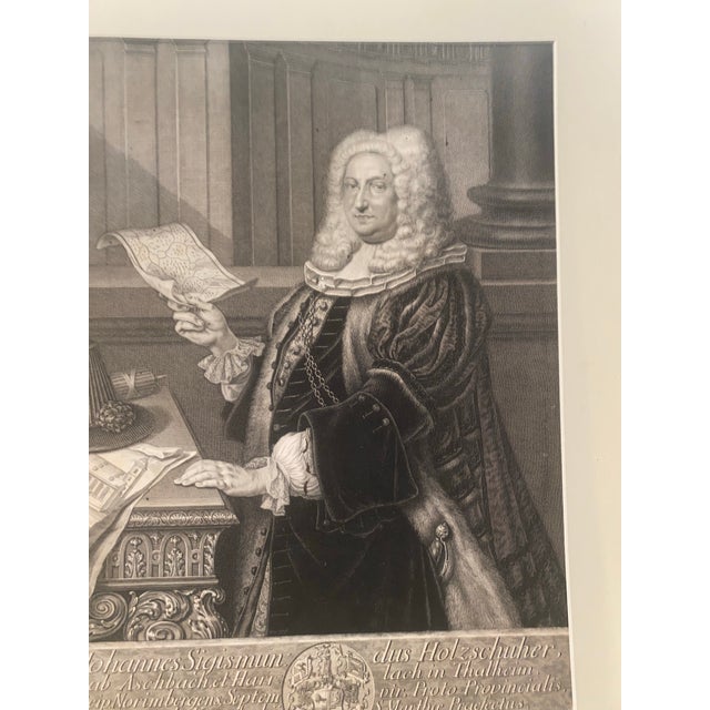 18th Century 18th-Century German Engraving Portrait of Johannes Sigismun Holzschuher. Reproduction Print For Sale - Image 5 of 7