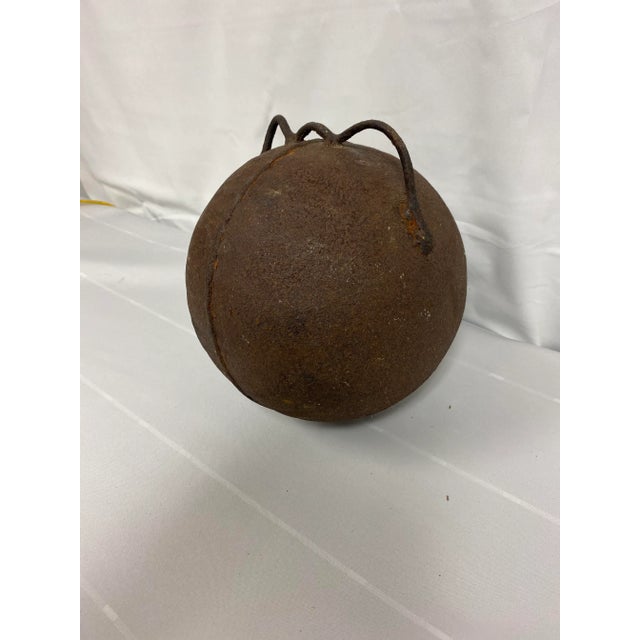 vintage iron bouy, rusted, biut not rusted through, floats, with handles