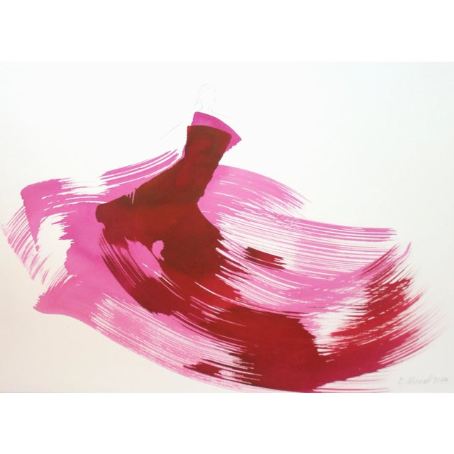 The Violet Dress 14 - Original Painting Abstract Figurative Painting by Bettina Mauel For Sale