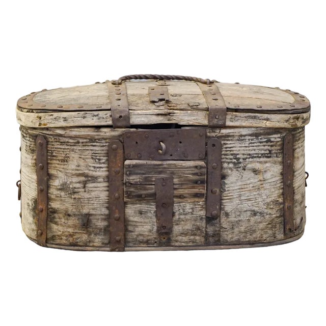 Metal Bound Box, 1840s For Sale