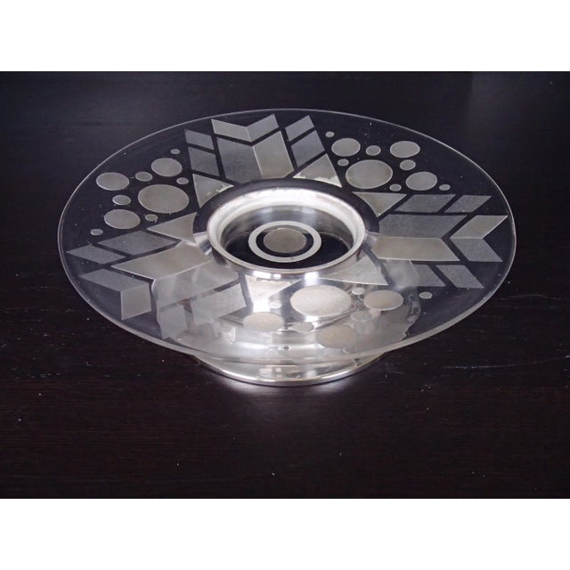 Art Deco Silver Plated Plate, 1930s For Sale - Image 4 of 9