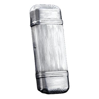 Antique Dutch Reeded Silver Cigar Cheroot Case, 19th Century For Sale
