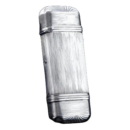 Antique Dutch Reeded Silver Cigar Cheroot Case, 19th Century For Sale