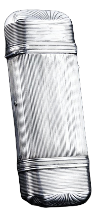 Antique Dutch Reeded Silver Cigar Cheroot Case, 19th Century