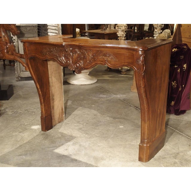 Antique French Walnut Wood Louis Xv Style Fireplace Mantel Chairish
