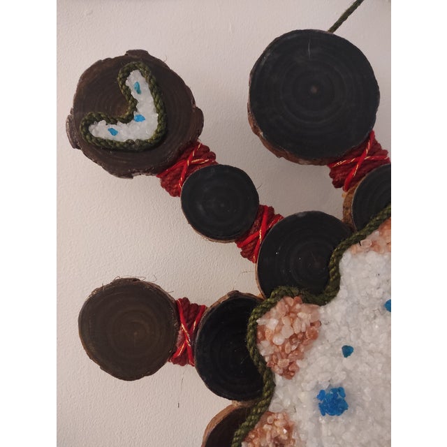 Handmade Crystal & Wood Wall Clock | Sculptural Rustic Mineral Art Clock | One of a Kind For Sale - Image 4 of 15