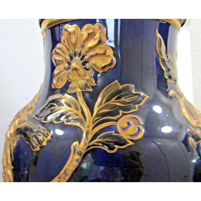 Late 19th Century Keller & Guerin French Porcelain Vase With Lion Rampant Table Lamps - a Pair For Sale - Image 15 of 16