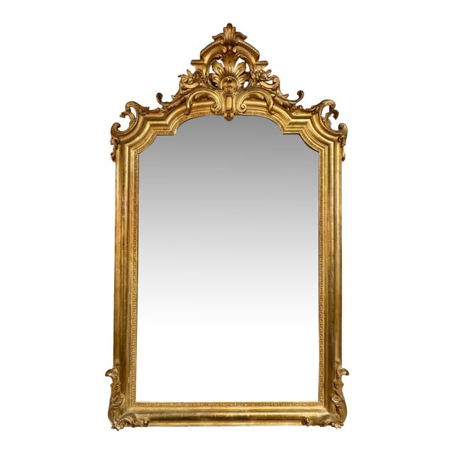 19th C. French Louis XVI Giltwood Mirror For Sale