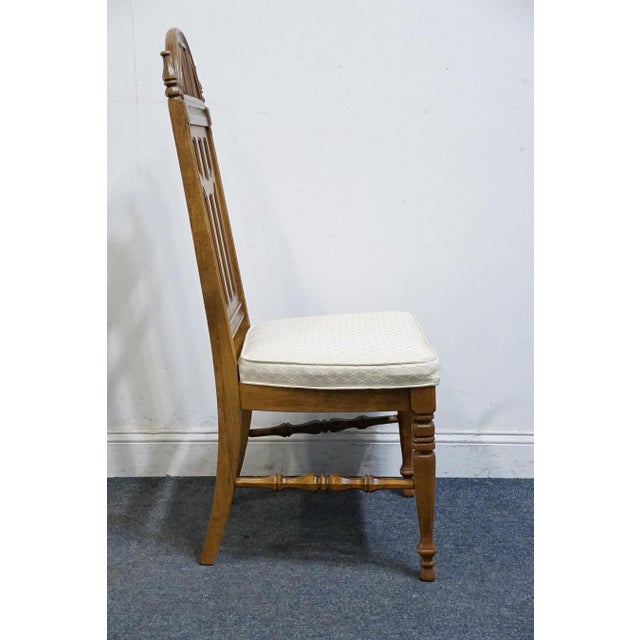 Late 20th Century Bassett Furniture Centuria Collection Solid Pecan Mediterranean Style Dining Side Chair 429-42-481 For Sale - Image 5 of 10