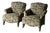 Sage Acanthus Tapestry Club Chairs, John Hutton for Donghia Luciano, 1990s, Pair For Sale