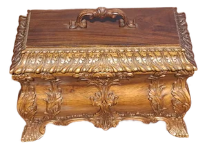 Italian Rococo Style Carved Mahogany Table Box