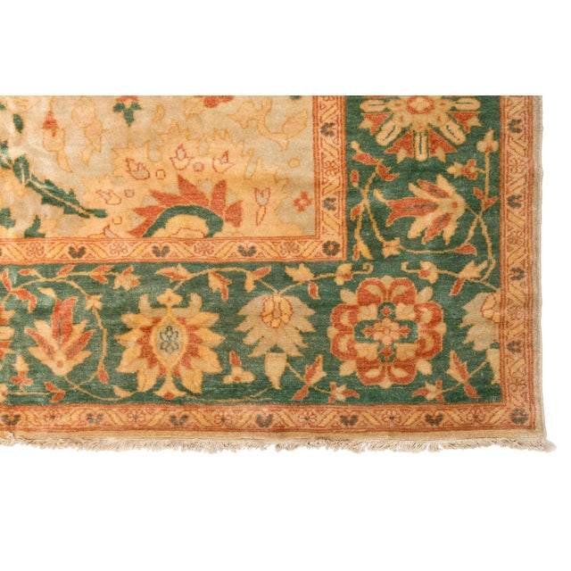 Late 20th Century Green Floral Egyptian Rug For Sale - Image 4 of 5