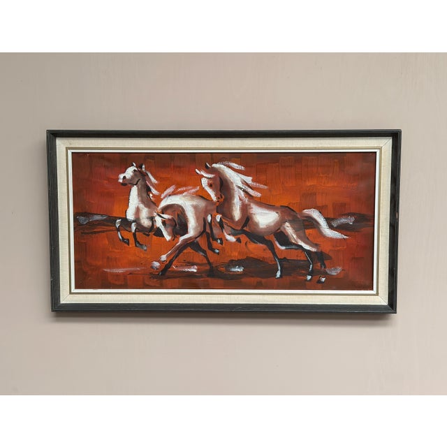 Scandinavian Artist, Trio Horses, 1960s, Oil on Canvas, Framed For Sale - Image 5 of 15