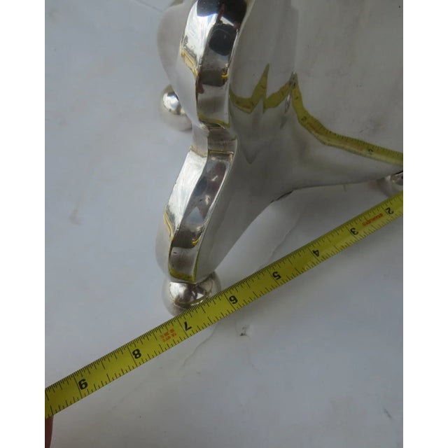 Mid-Century Modern 19th Century European Bronze Silver Plated Pricket Sticks Ball feet - A Pair For Sale - Image 3 of 13